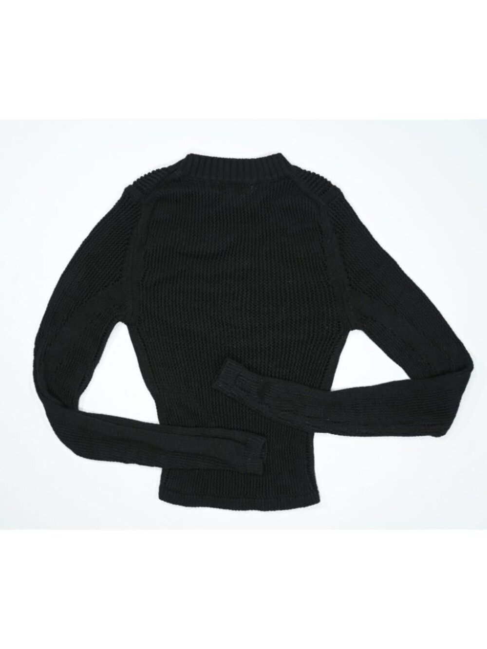 NBD Mesh Open Knit Sweater in Black - Picture 3 of 3
